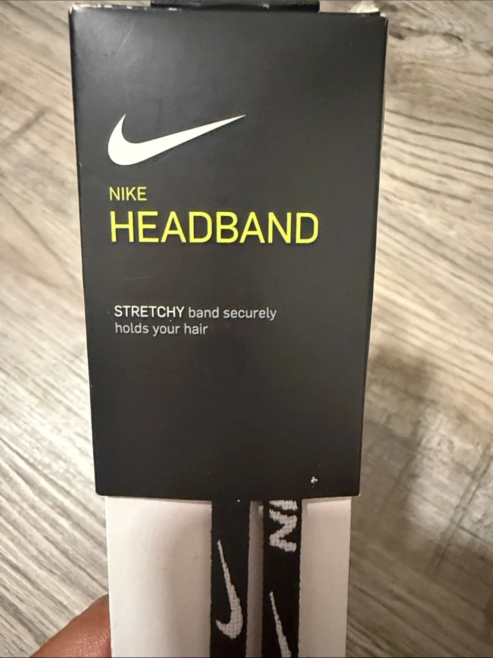 Nike Black and White Logo Headband Strap